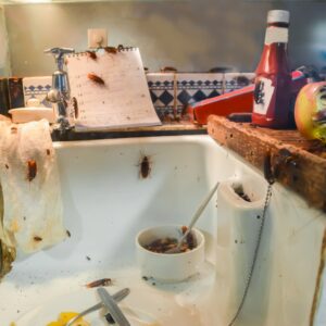 cockroaches making a mess